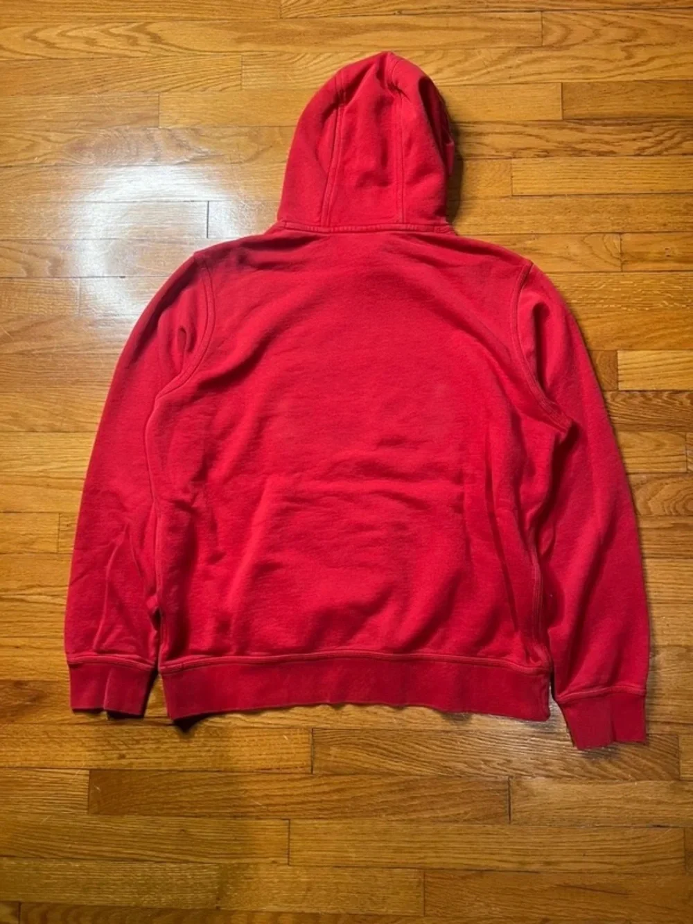 Nike Red Men's Hooded Sweatshirt with White Swoosh